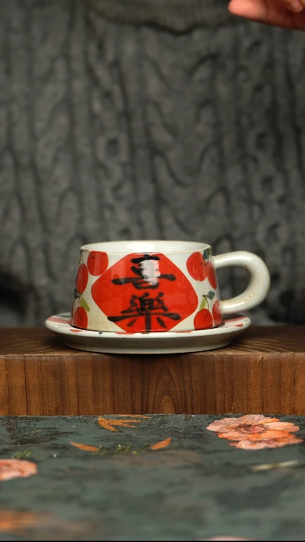 杯釉下彩手工手绘同款陶器