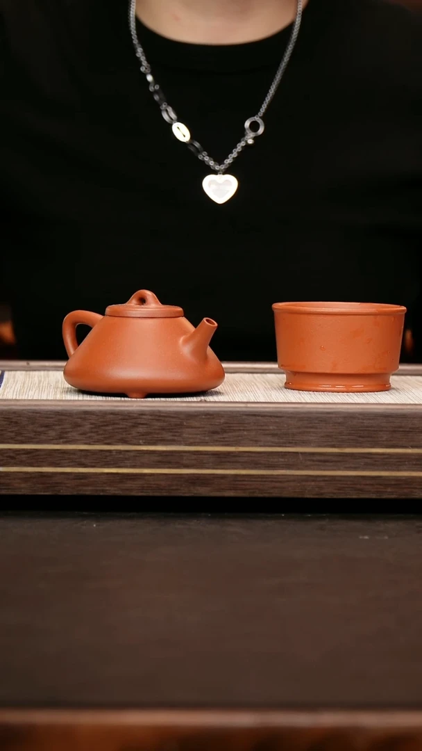 茶壶紫砂小煤窑朱泥 子冶+宽口杯