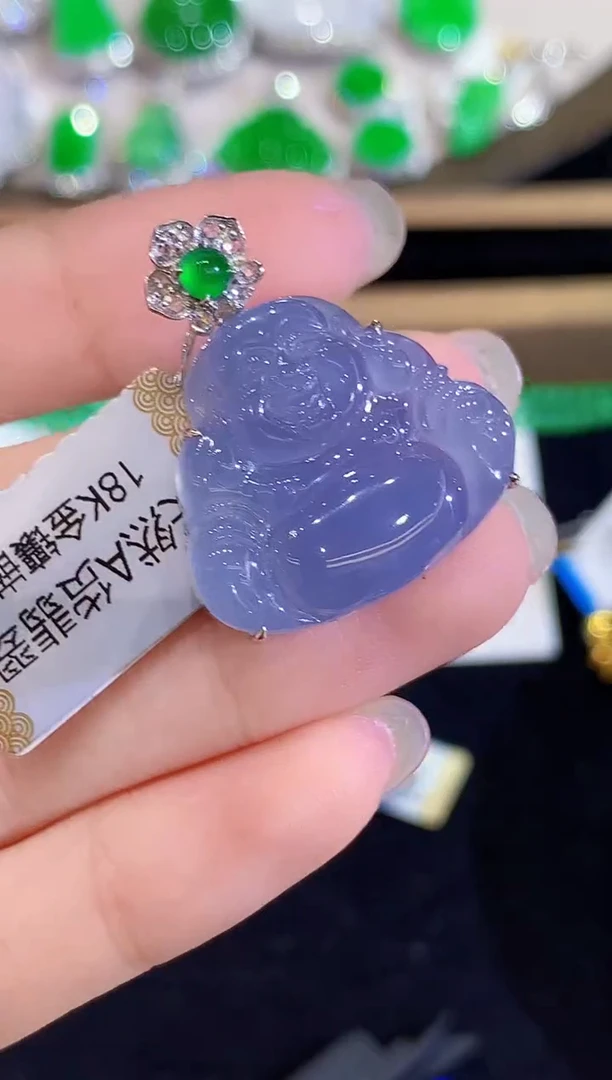吊坠(不含链)18K金镶嵌翡翠CY多样性发其一