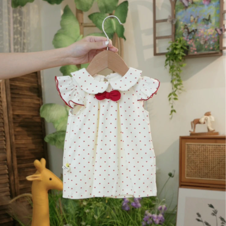 萱妈家-【蝴蝶结爱心裙】 25夏新品夏季婴儿女宝宝棉A类舒适感百搭
