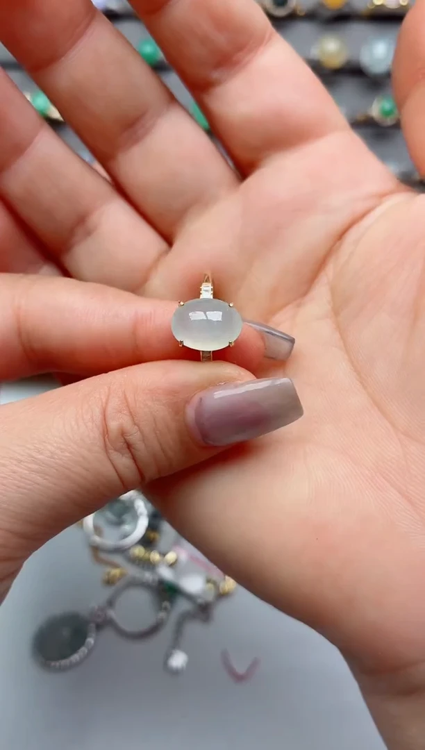 银S925镶嵌戒指翡翠.