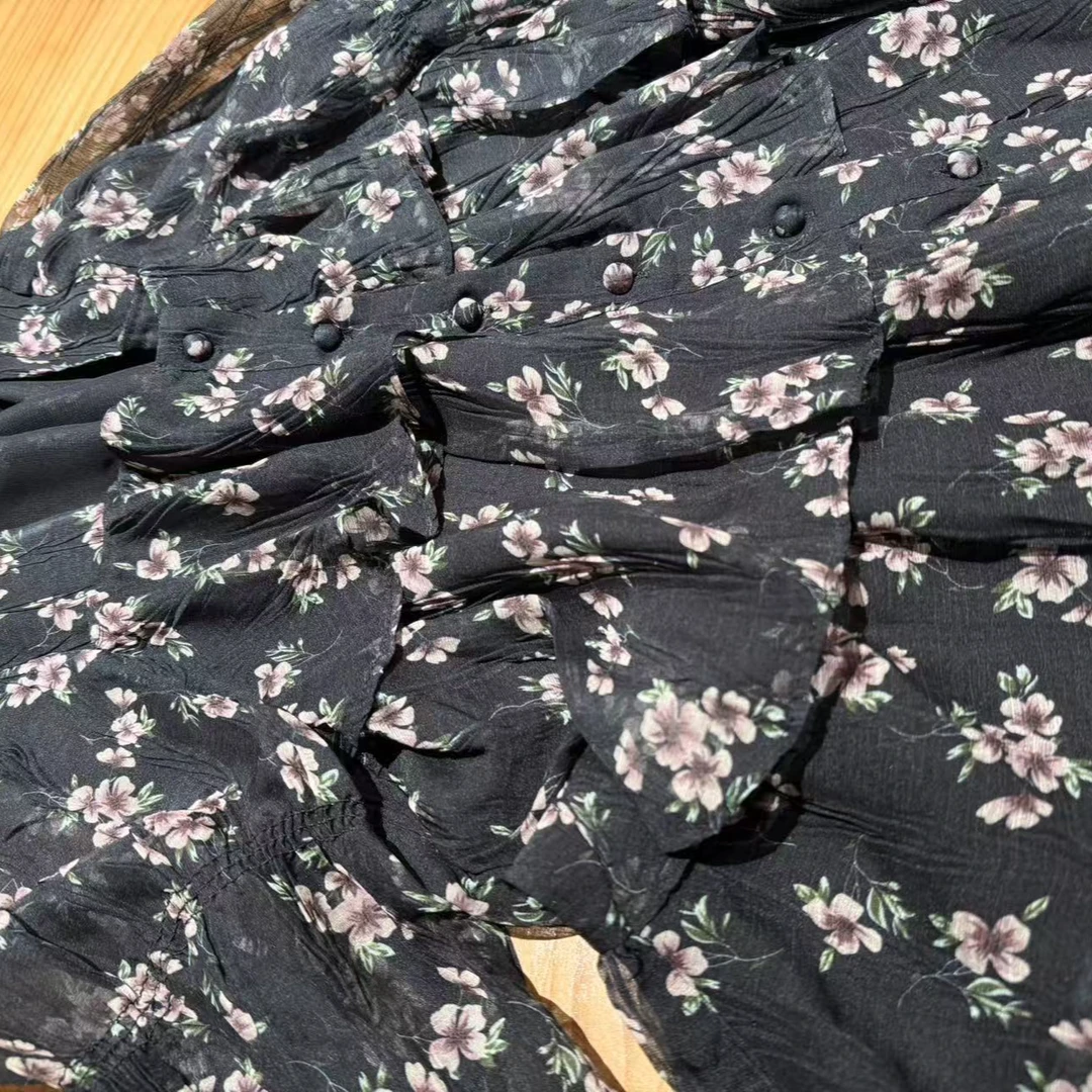 SZ117夏款减龄碎花宽松衬衣遮肉显瘦长袖上衣薄款