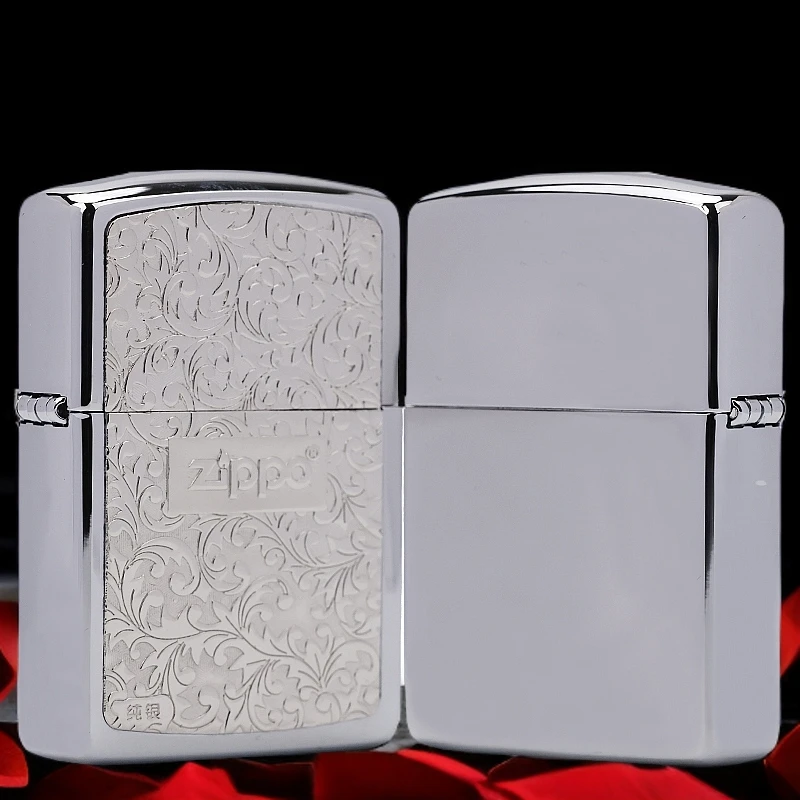 ZIPPO/之宝【S925贴章银唐草中标】盔甲机正品煤油打火机KF-DF
