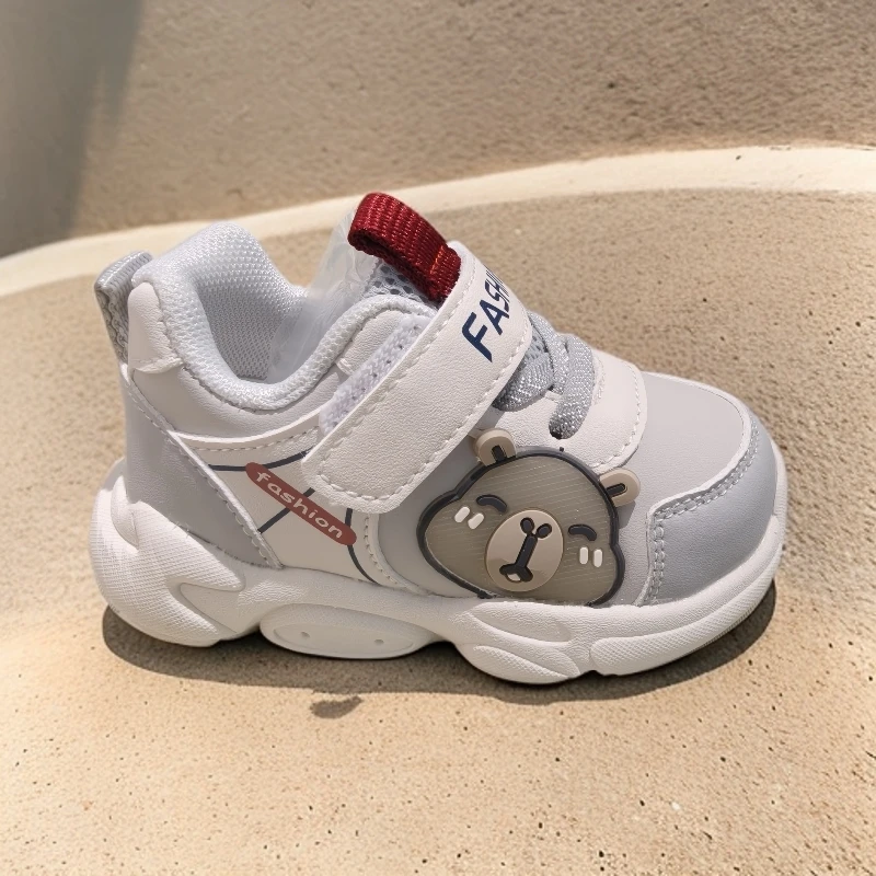 加绒防滑春秋休闲鞋学步小童透气运动风男学步鞋板鞋