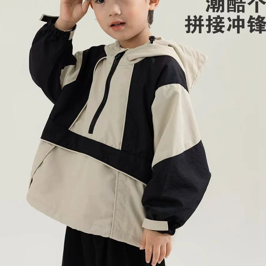 【现货】WT-6270儿童休闲宽松潮版风衣外套 春秋新款中大童外套