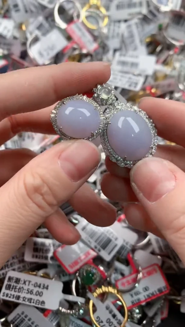 银S925镶嵌戒指翡翠171717---8