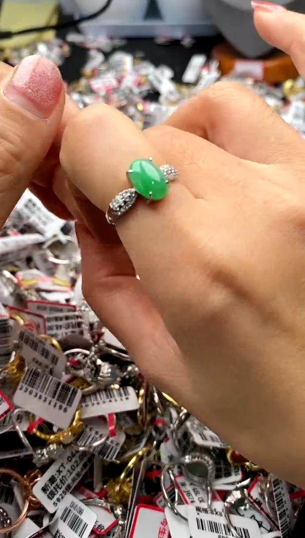 【闪购商品】翡翠戒指银S925镶嵌4444444    2