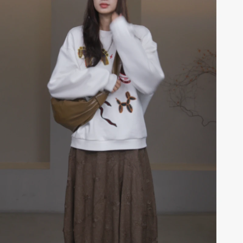 LIURUONAN 25WIN【天马行空】row家面料童趣刺绣设计感宽松长袖卫衣