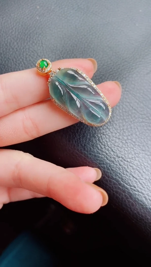 【闪购商品】翡翠颈饰银S925镶嵌天然a货翡翠382