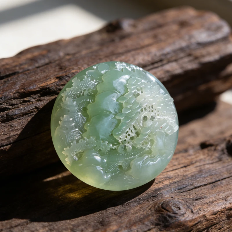 lot4  和田玉山水吊坠/M51224-564736 保利山东