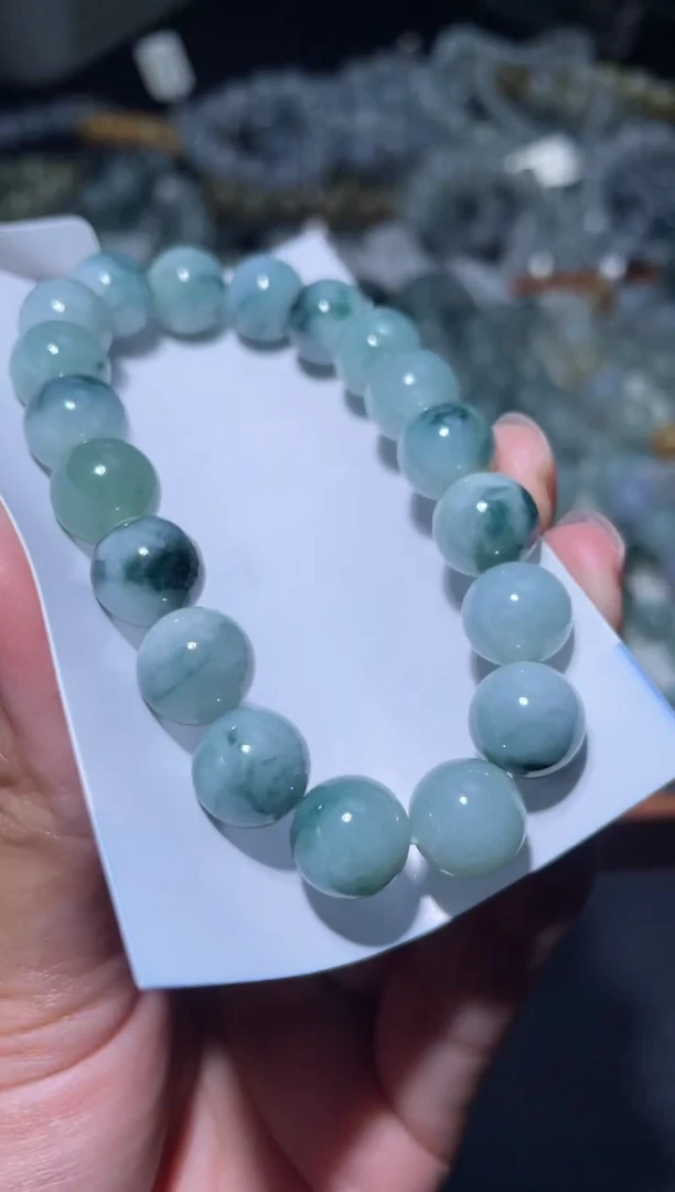 定制翡翠未镶嵌天然缅甸A货翡翠手串12