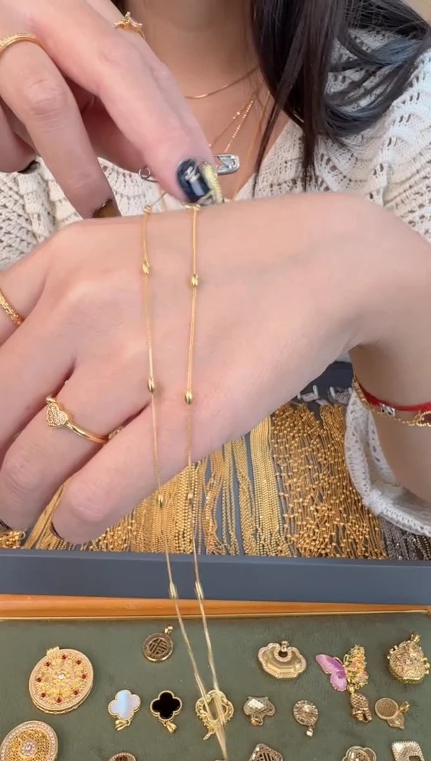 40cm固定不可调节盒仔橄榄隔珠链1.66g（多样性发货）