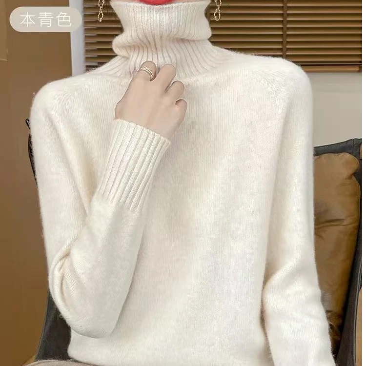 秋冬款一线成衣 七针 加厚高翻领 纯色长袖套头打底衫