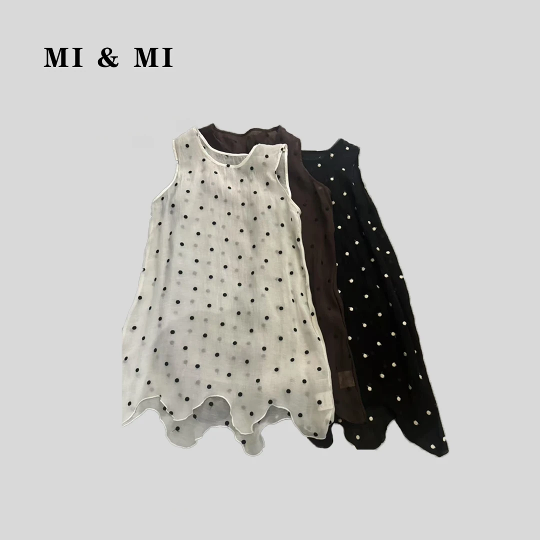 MI & MI春季新款宽肩带波点裙休闲百搭 2502-062
