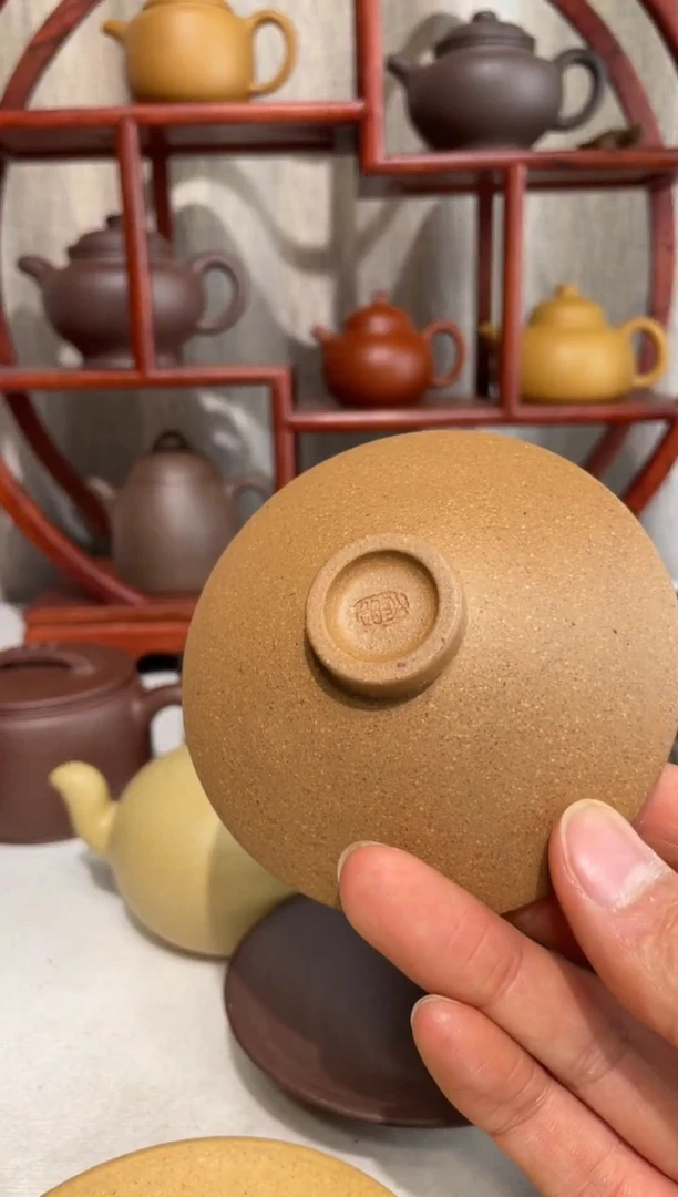 【闪购商品】紫砂茶壶台西水塘本绿手工泥斗笠杯