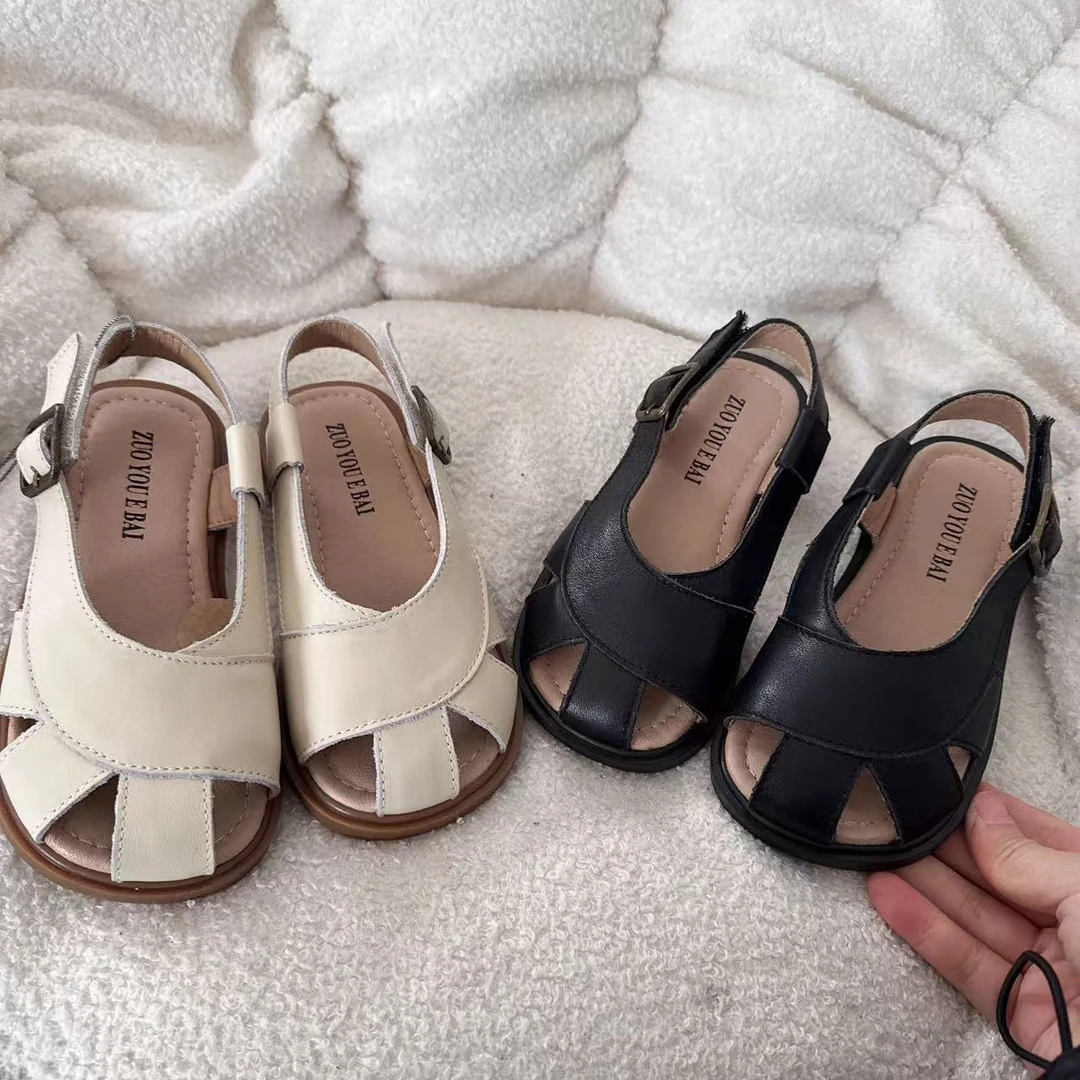 60157HEI26左右加儿童时尚百搭舒适牛皮凉鞋