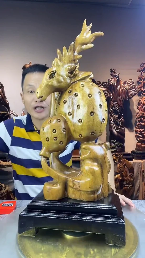 金丝楠猪*贵小叶桢楠随行摆件14