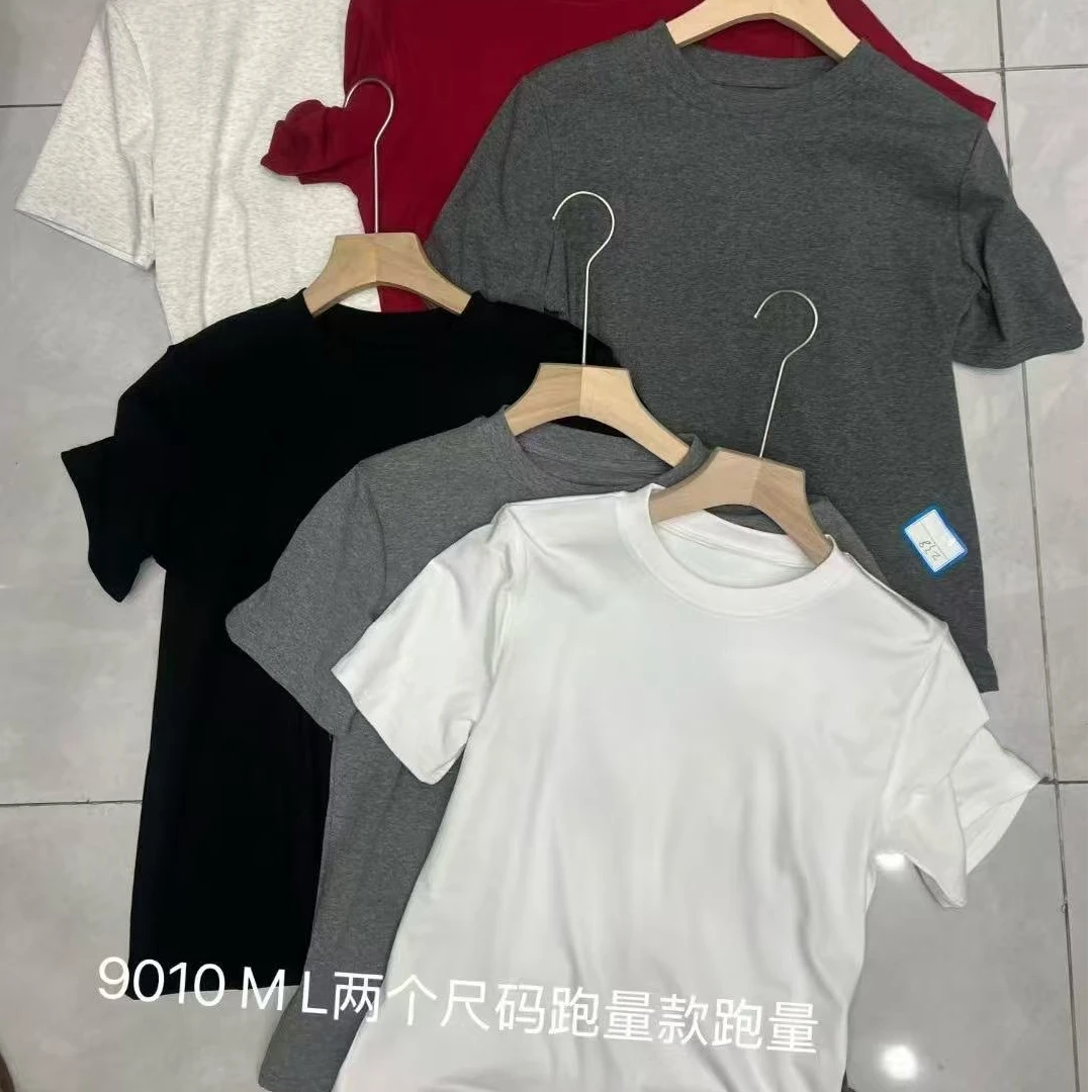 2025字母印花珍珠蕾丝丝巾短袖T恤女春季新款洋气宽松圆领上衣