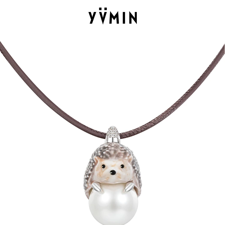 黄铜仿珍珠吊坠 YVMIN/尤目 陶瓷刺猬珍珠吊坠