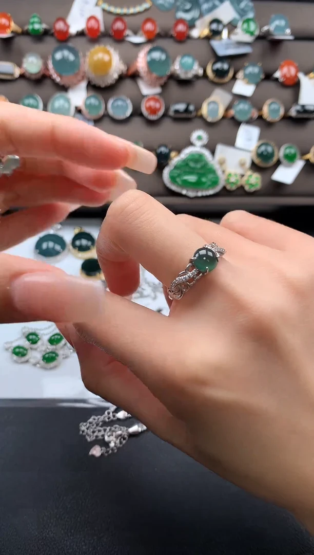 【闪购商品】翡翠戒指银S925镶嵌3123123123