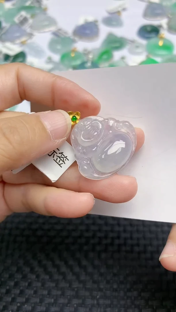 翡翠18K金镶嵌颈饰天然缅甸A货翡翠百元以上9元证书费自理