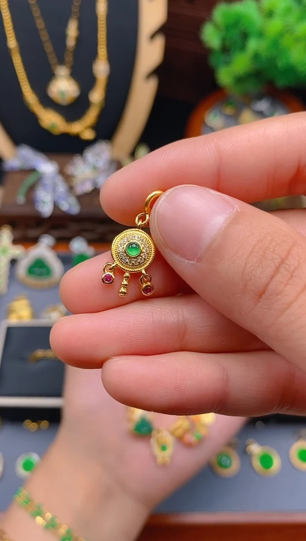 【闪购商品】翡翠吊坠(不含链)银S925镶嵌捕梦网