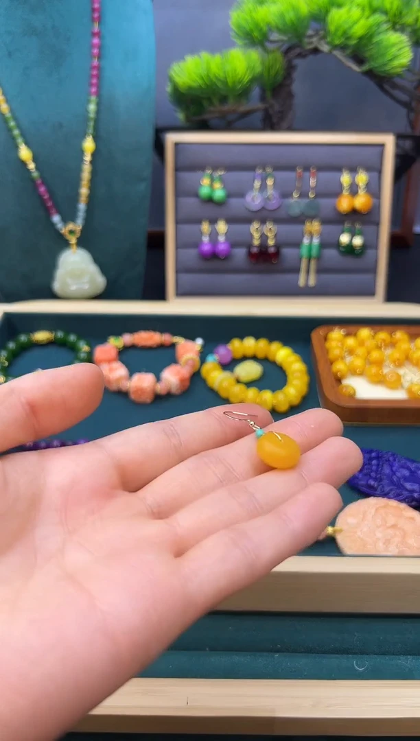 【闪购商品】蜜蜡耳饰14K金镶嵌EEEEEEEEEE