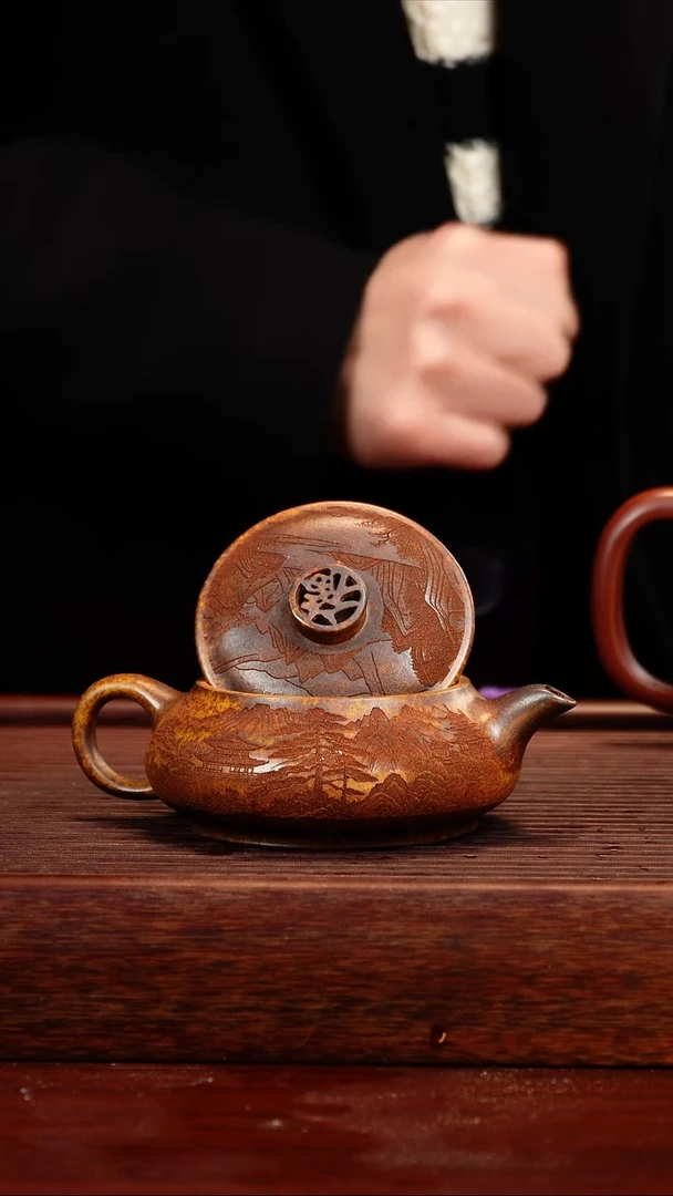 茶壶紫砂柴烧明炉壶220cc左右