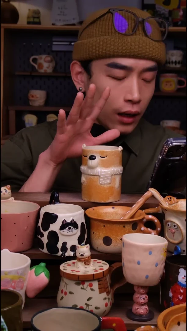 杯子陶景德镇可爱设计师款陶瓷