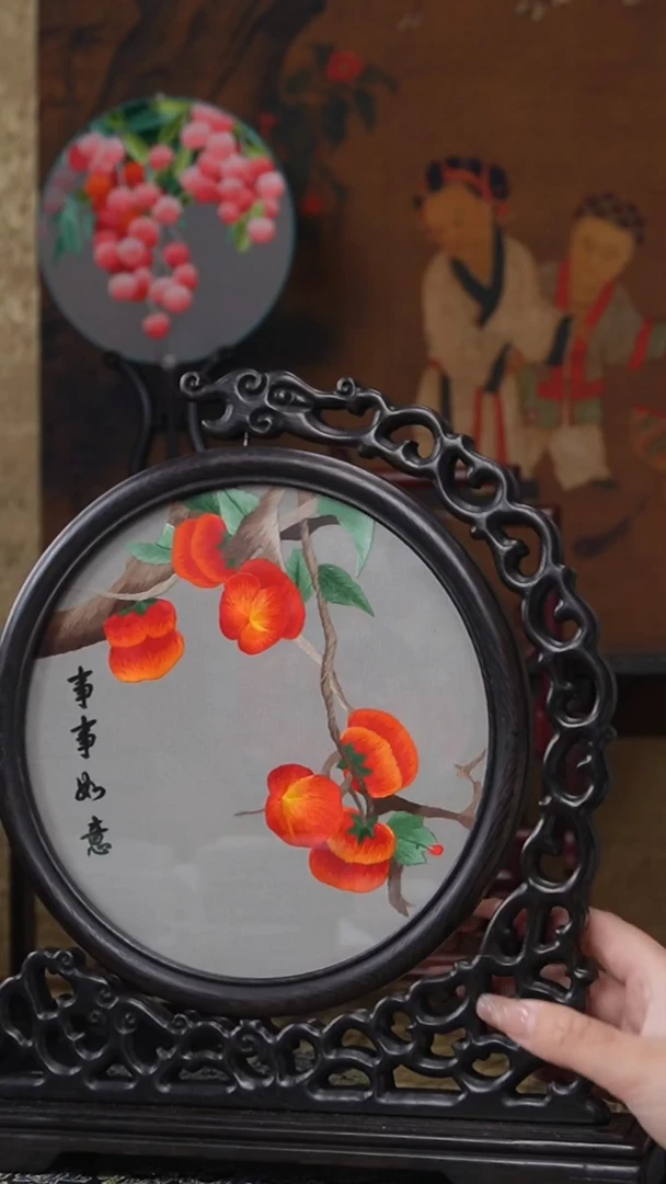 刺绣绣花摆件摆台