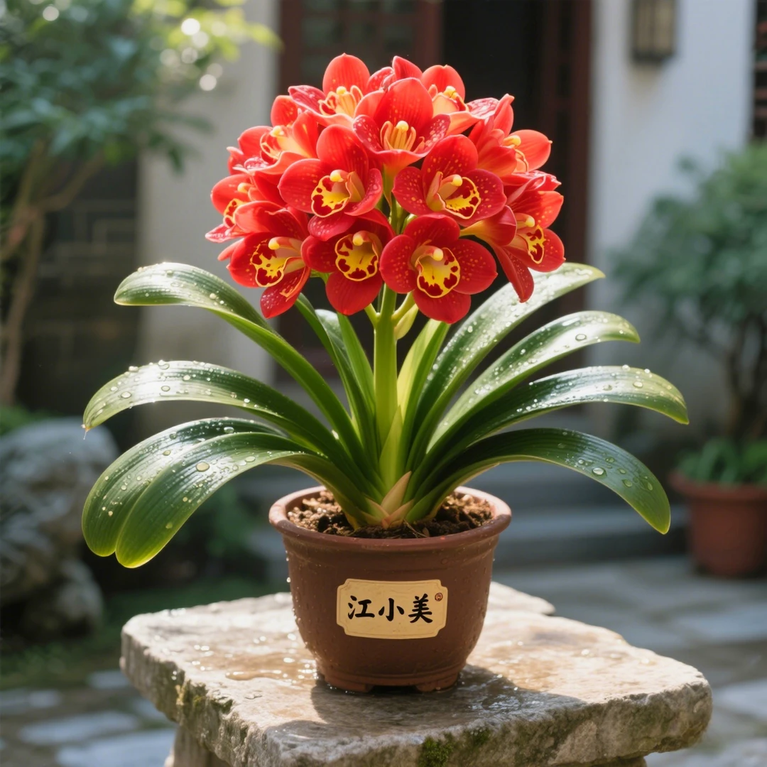 精品浓香型君子兰盆栽高端绿植特级花苗带盆栽好植物室内好养花卉