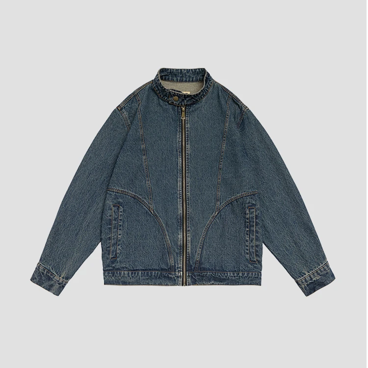 茵特拿蒂秋季新款潮流牛仔外套男士简约宽松休闲百搭长袖夹克男装