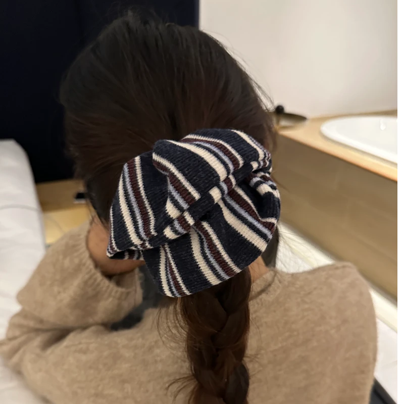 元气满满女甜美风针织发圈发绳黑色小香风发饰气质韩系宽边韩版