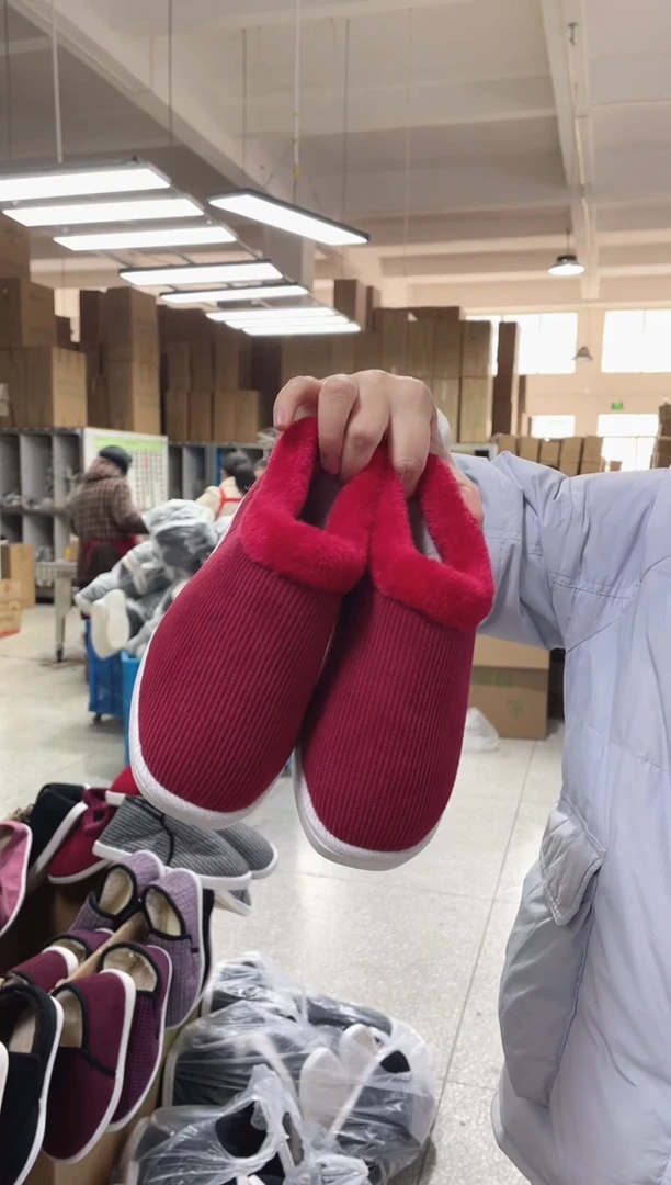 红色毛圈棉鞋37码