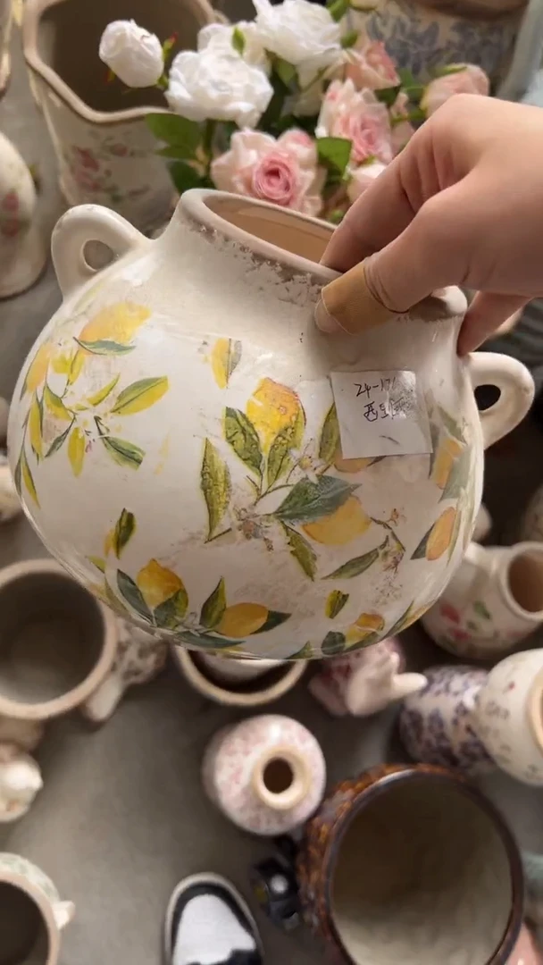 【闪购商品】陶瓷花盆高18cm内口10.3cm