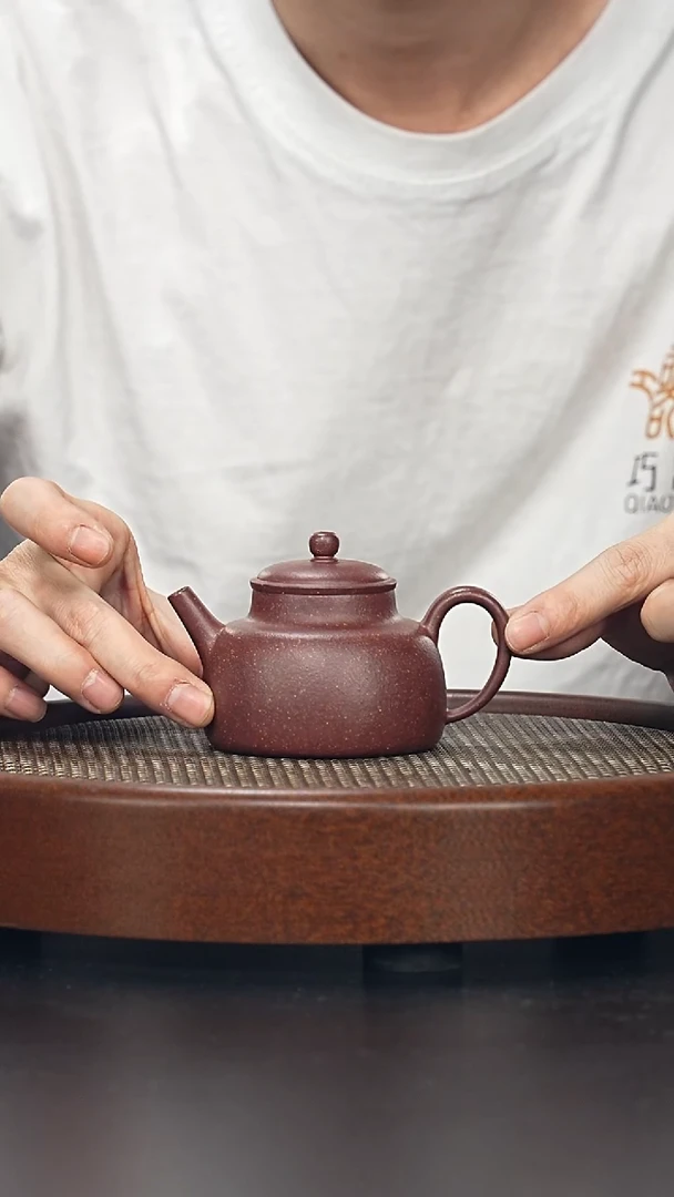 茶壶紫砂言心-紫玉金砂-全手工无添加-160cc