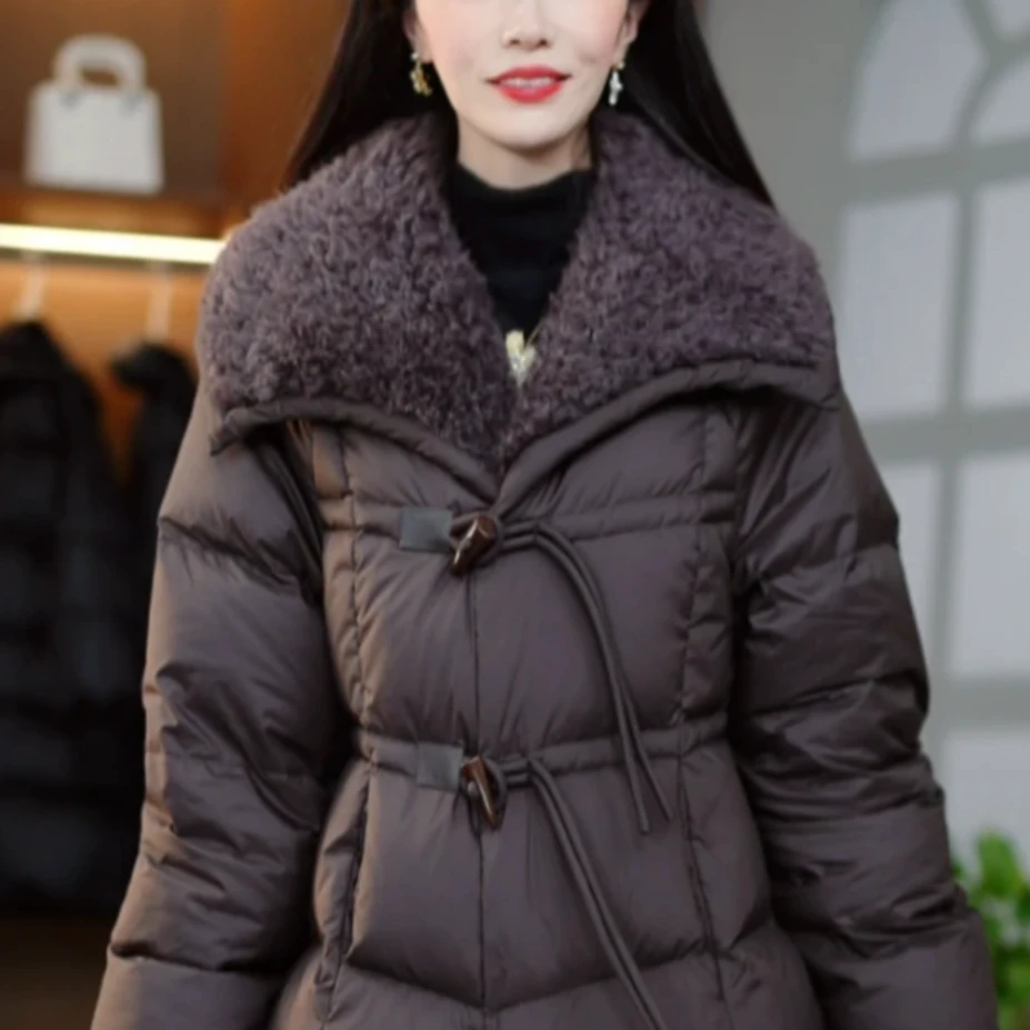 香依精品2025冬季新款优雅百搭修身减龄保暖白鸭绒羽绒服M-3XL