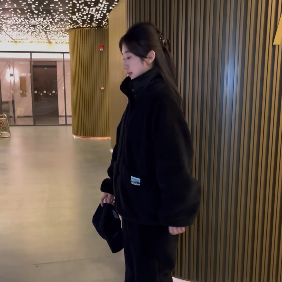 冬季纯色1000克加绒加厚保暖家居服高级感新国风套装家居服