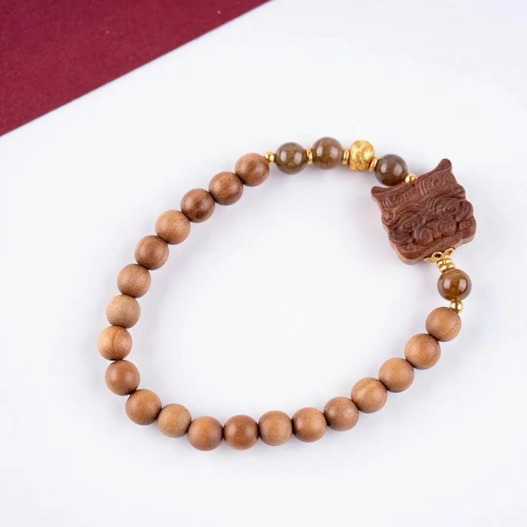 玲感文创印度老山檀香貔貅单圈手串