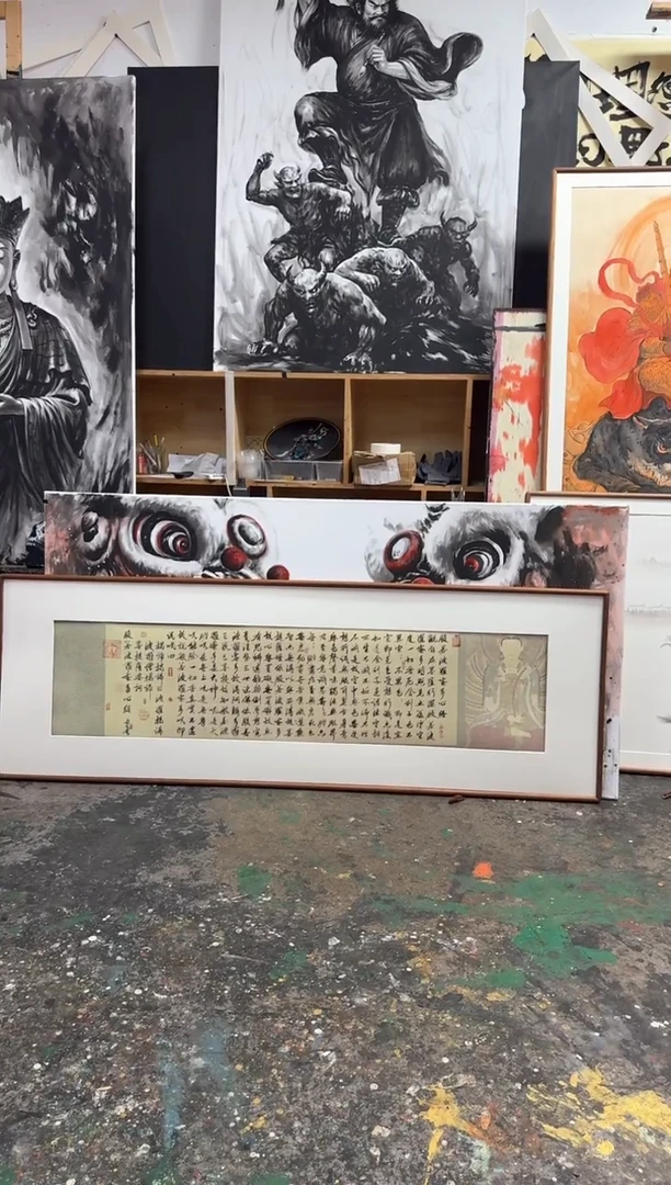 丙烯画一***久包老师心J