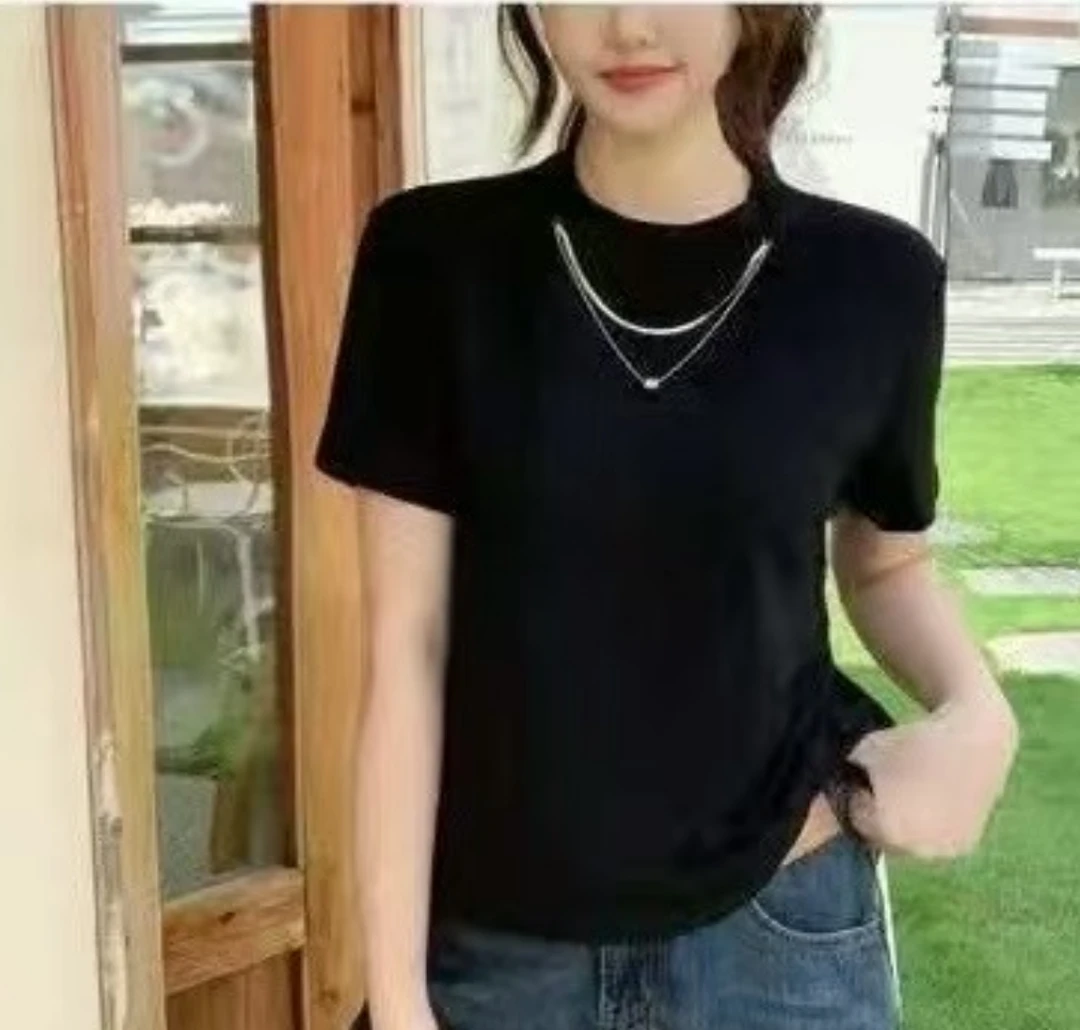 883新款韩版时尚百搭显瘦圆领短袖T恤女