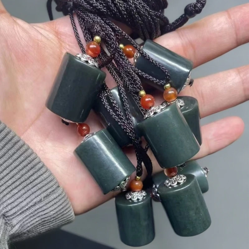 【蒋总福利】和田玉满绿未镶嵌多样性发一个财源滚滚吊坠挂件