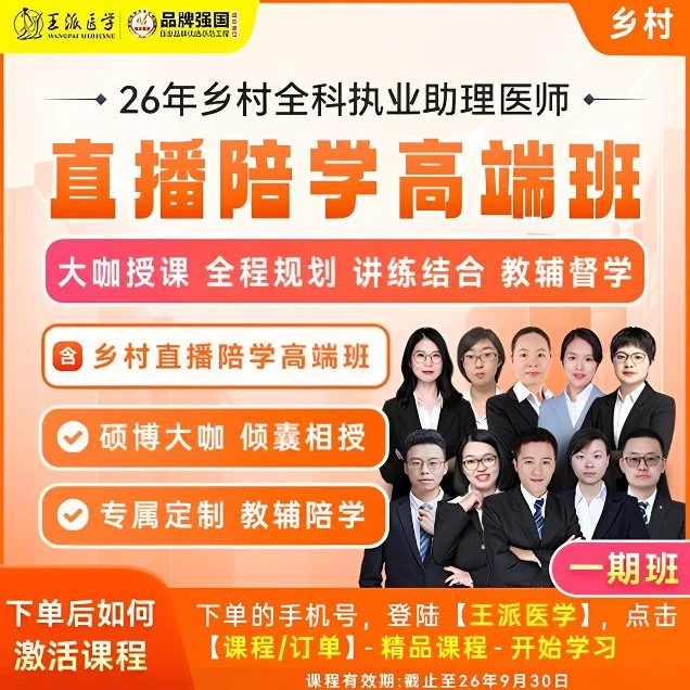 王派26年乡村全科助理医师直播陪学高端班