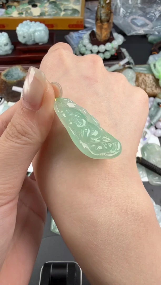 吊坠(不含链)18K金镶嵌翡翠翡翠饰品-211