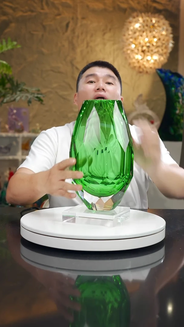 摆件福利绿色切面花瓶