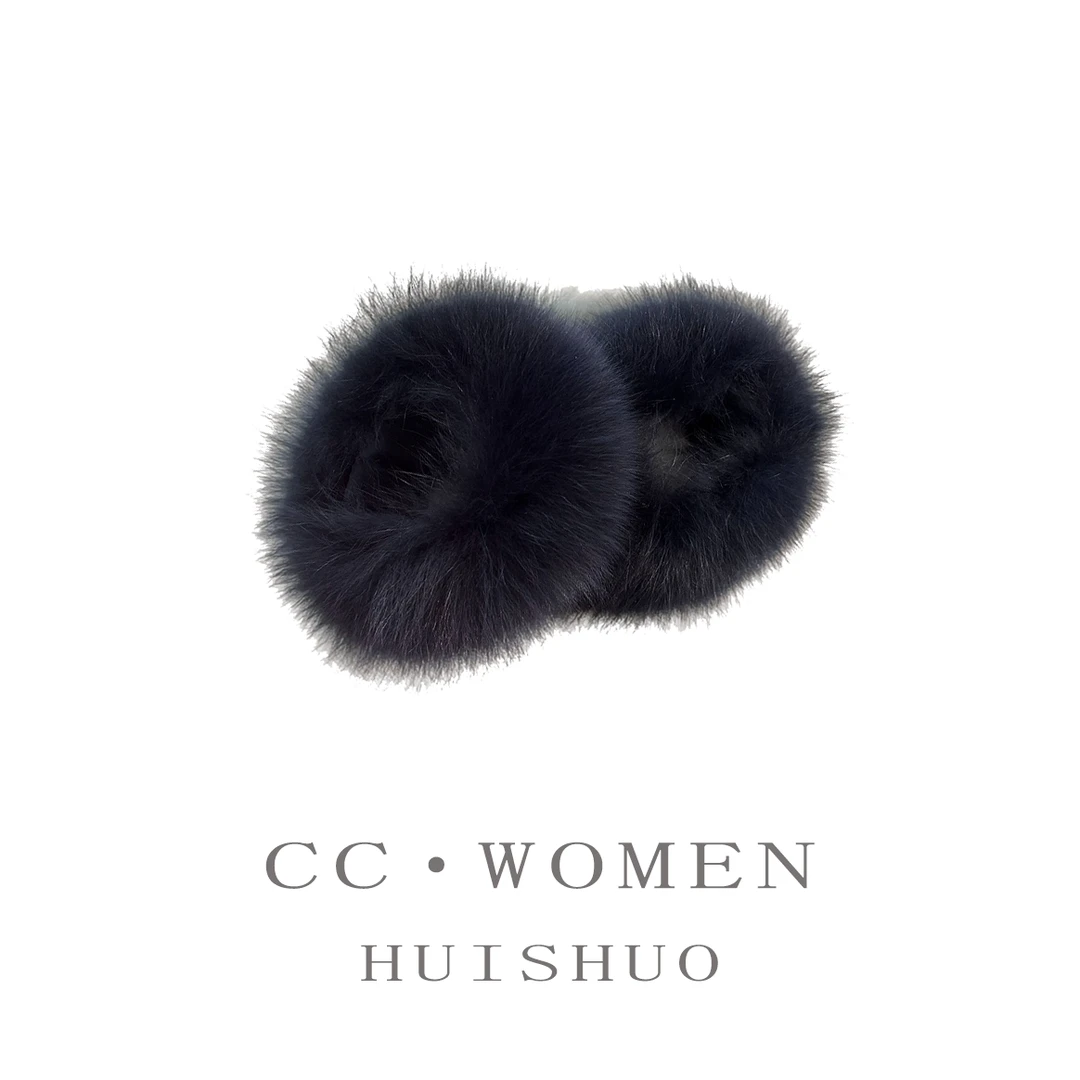 【冷霜美人毛袖---古蓝色】狐狸毛--毛袖一对