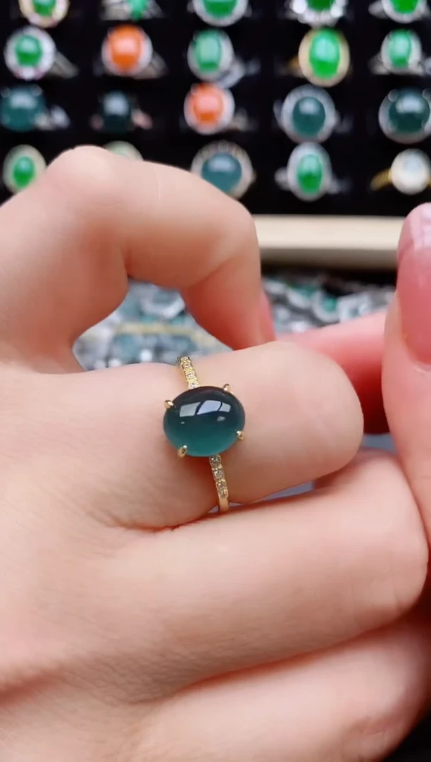 【闪购商品】翡翠戒指银S925镶嵌58050