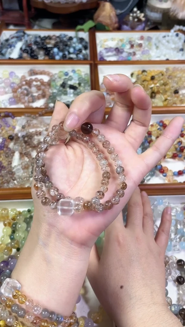 未镶嵌手串水晶天然满发黑金超七双圈手串多样发一