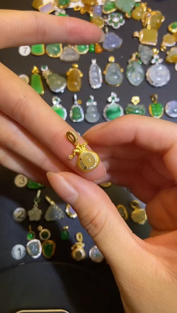 吊坠(不含链)银S925镶嵌翡翠1