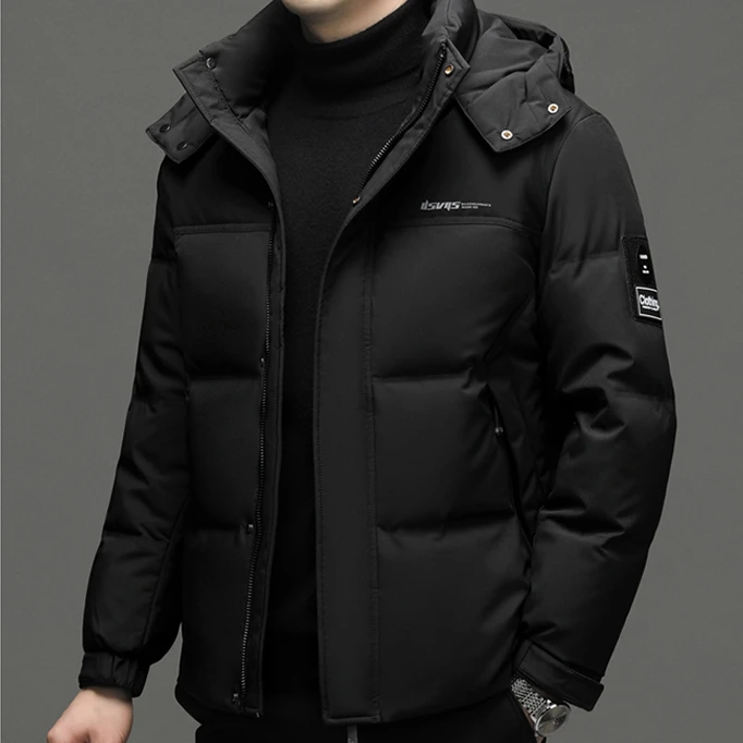 高端羽绒服男款冬季保暖轻奢痞帅男装外套白鸭绒宽松男百搭潮上衣